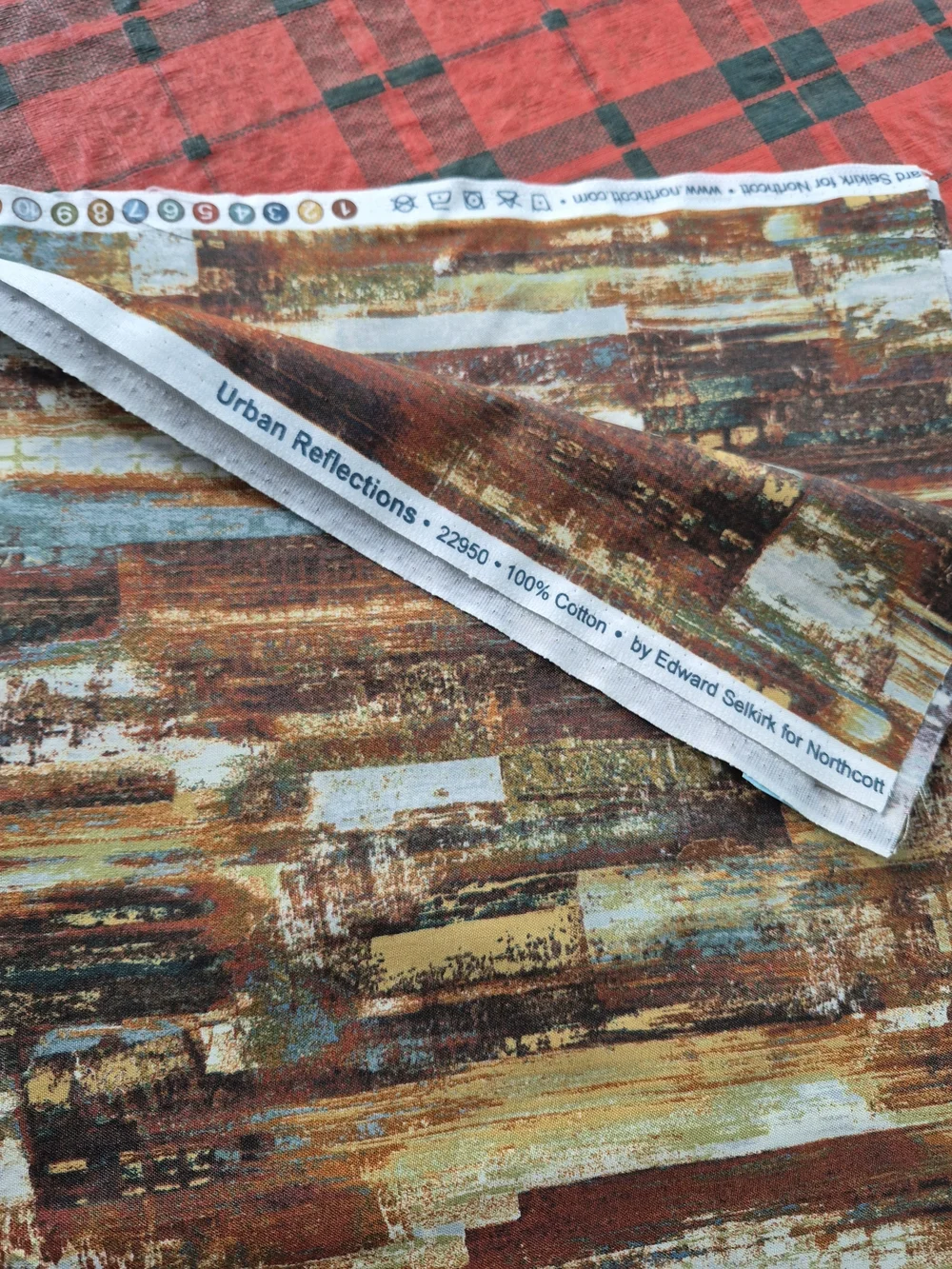 Urban Reflections Brown Abstract Cotton Fabric 2 Yards Northcott Quilting Sewing